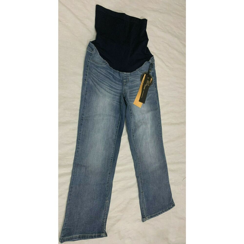 1822 DENIM WOMENS VINTAGE DENIM MATERNITY JEANS CAPRIS CROPPED PANTS SIZE 6/28
